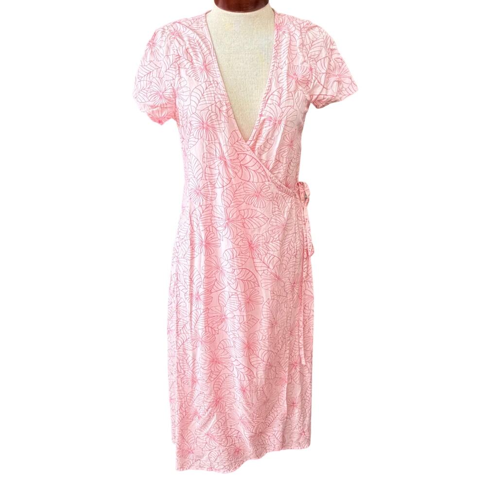 Honolua Surf Co Womens Maxi Dress Pink Hawaiian Beach Size Medium Resort Wear